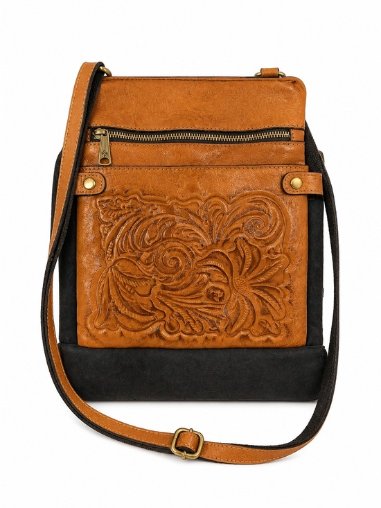 Patricia Nash Handbags - Patricia Nash Prizzi Tooled Leather Crossbody (burnished gold)